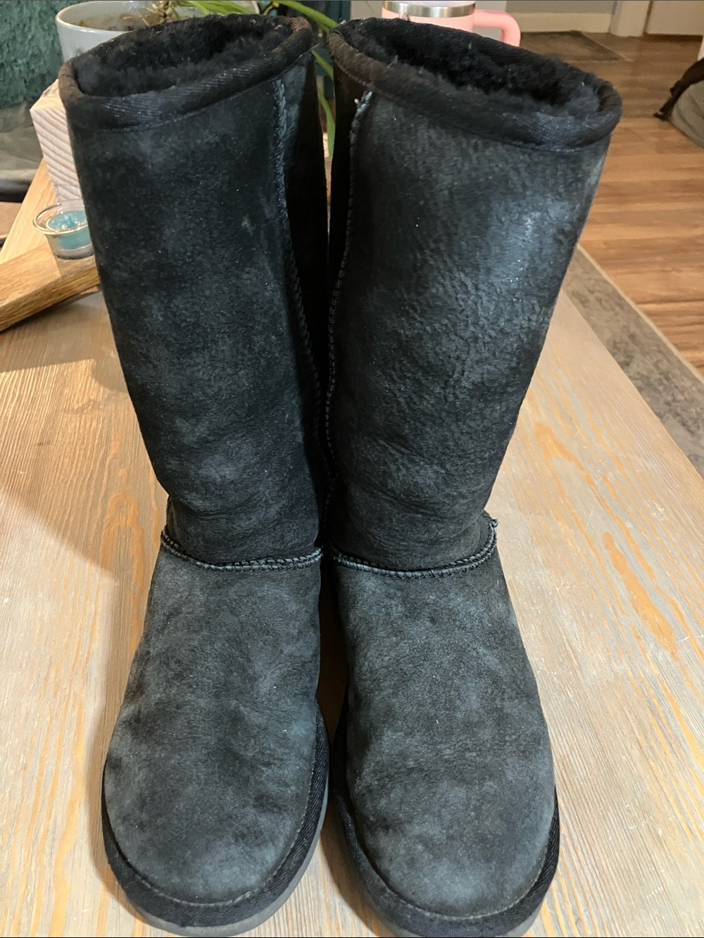 UGG Tall Black Suede Winter Boots